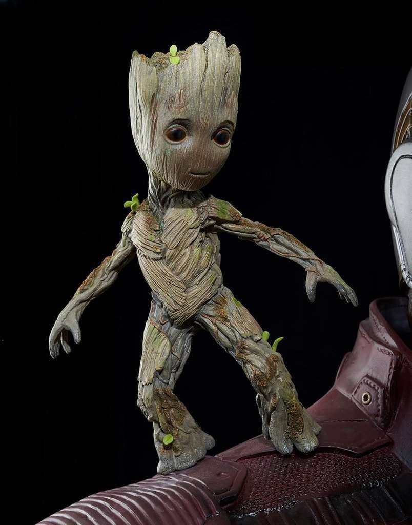 Guardians Of The Galaxy, Vol 2: StarLord & Baby Groot Life Size Statue - LM Treasures 