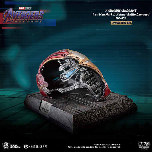 Avengers: Endgame Iron Man Mark 50 Helmet Battle Table Top Statue - LM Treasures 