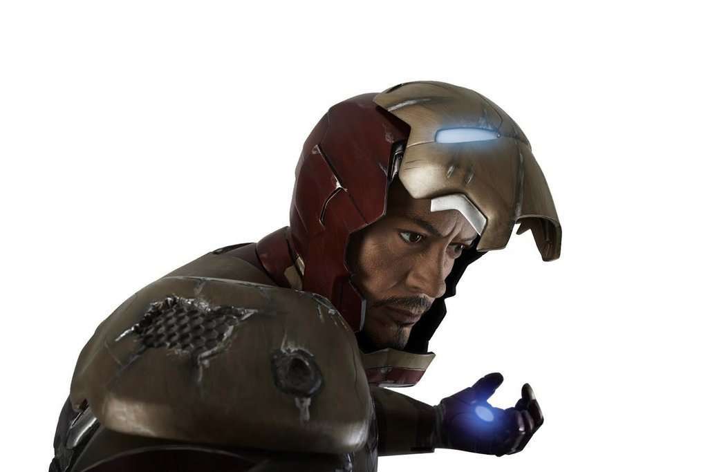 Iron Man 3 (Battle Version) with RDJ Head Life Size Statue - LM Treasures 