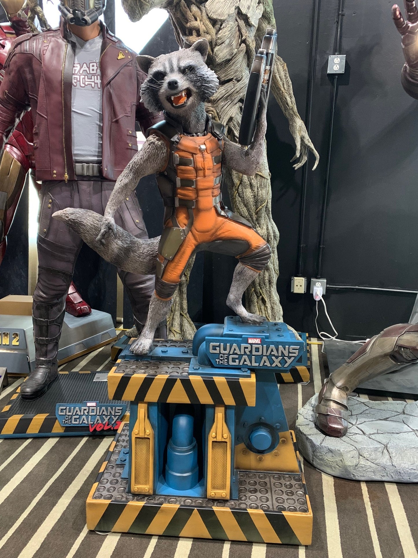 Guardians Of The Galaxy Rocket Raccoon With Small Gun Life Size Statue - LM Treasures 