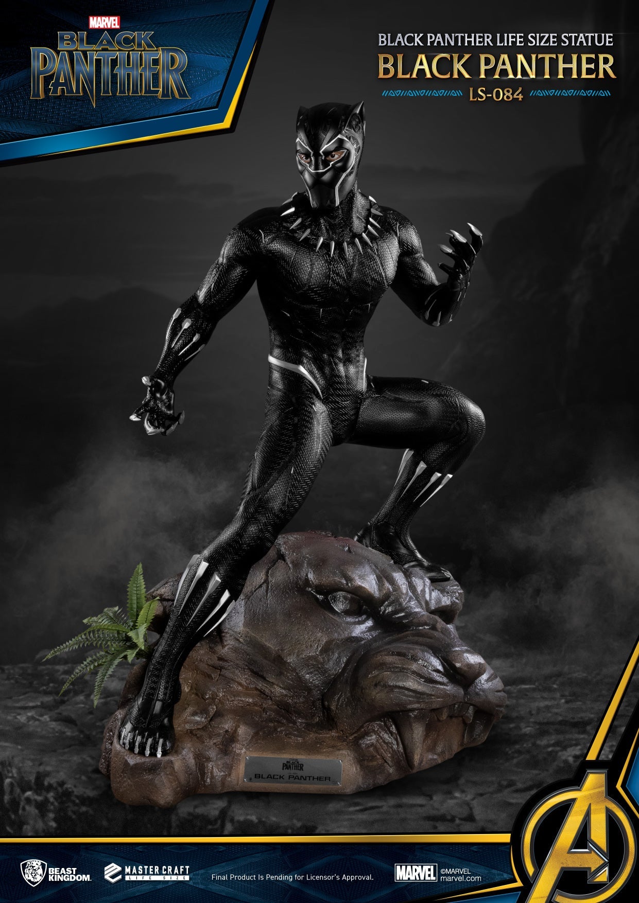 Black Panther Marvel (Chadwick Boseman) Life Size Statue 1:1 - LM Treasures 