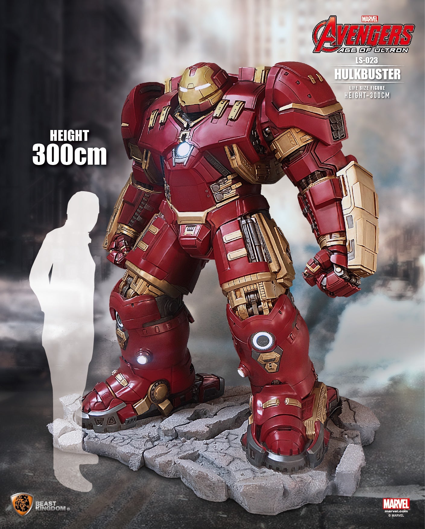 Iron Man Avengers: Age of Ultron Iron Man Mark XLIV Hulk Buster Life Size Statue - LM Treasures 