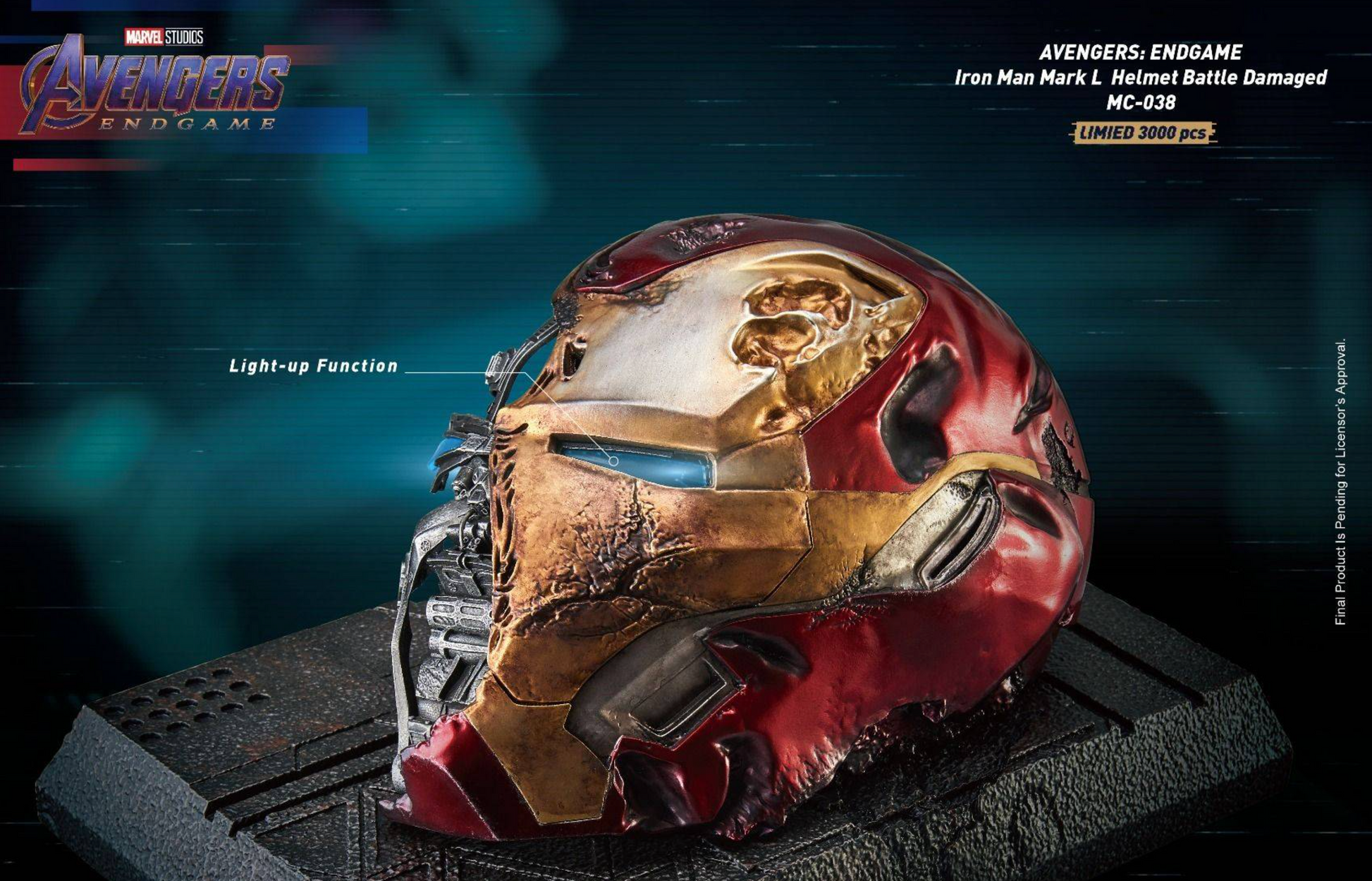 Avengers: Endgame Iron Man Mark 50 Helmet Battle Table Top Statue - LM Treasures 