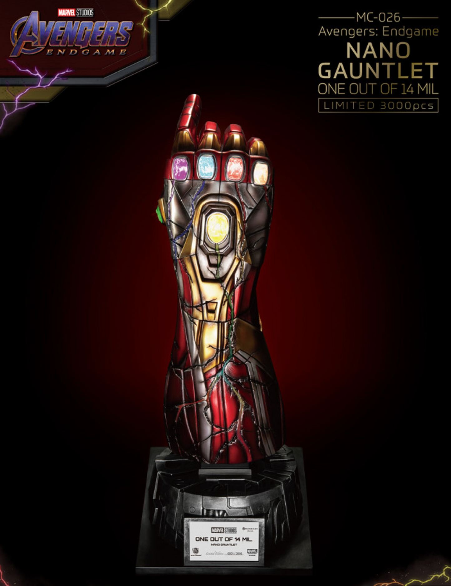 Avengers: Endgame Iron Man Ultra Craftsman Series Nano Gloves Gauntlet Table Top Statue - LM Treasures 