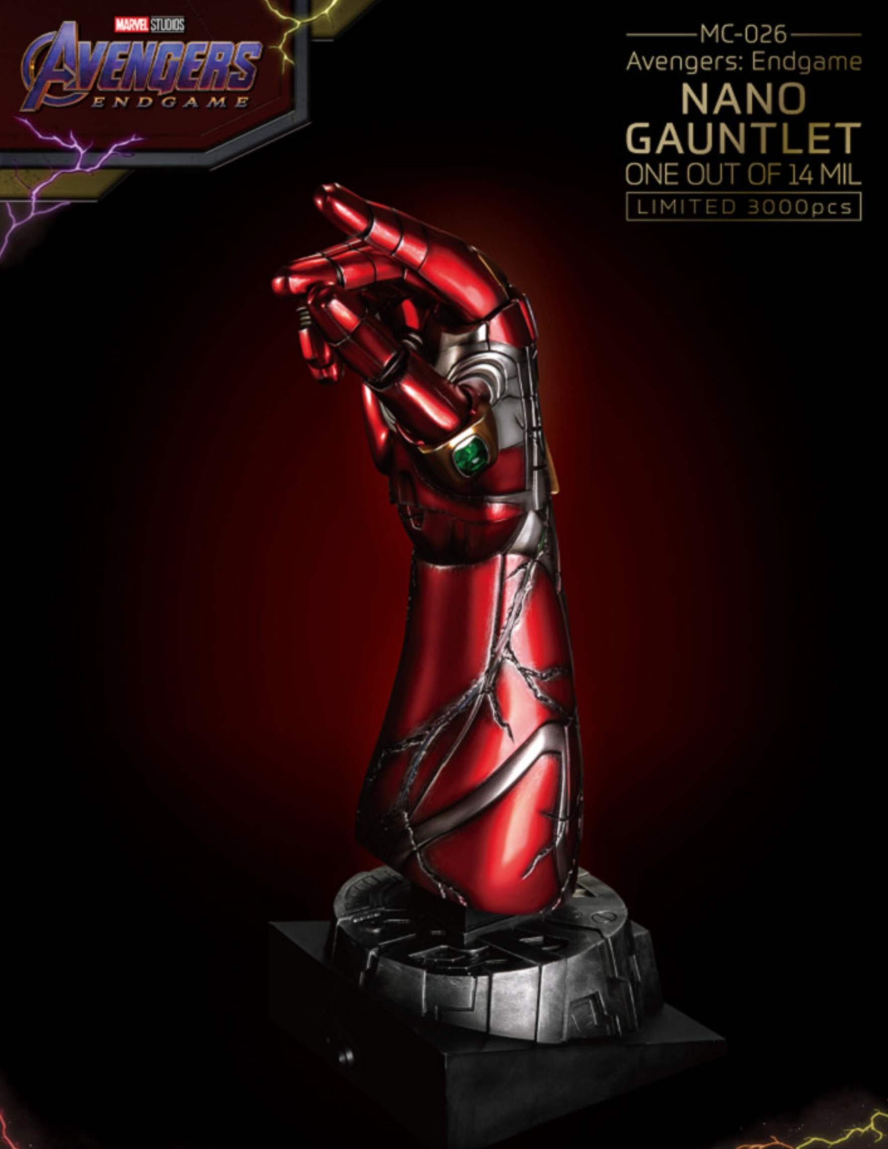 Avengers: Endgame Iron Man Ultra Craftsman Series Nano Gloves Gauntlet Table Top Statue - LM Treasures 