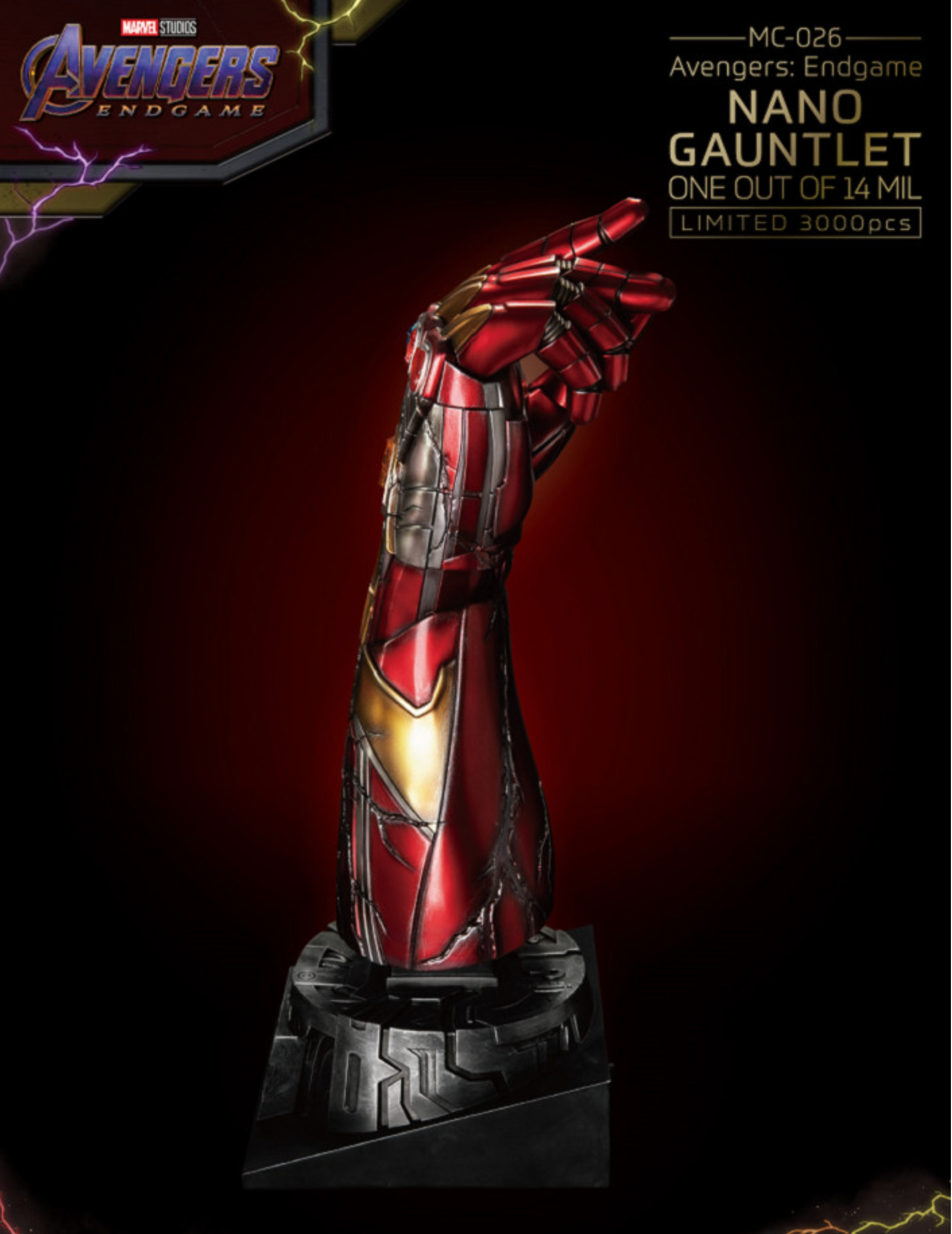 Avengers: Endgame Iron Man Ultra Craftsman Series Nano Gloves Gauntlet Table Top Statue - LM Treasures 