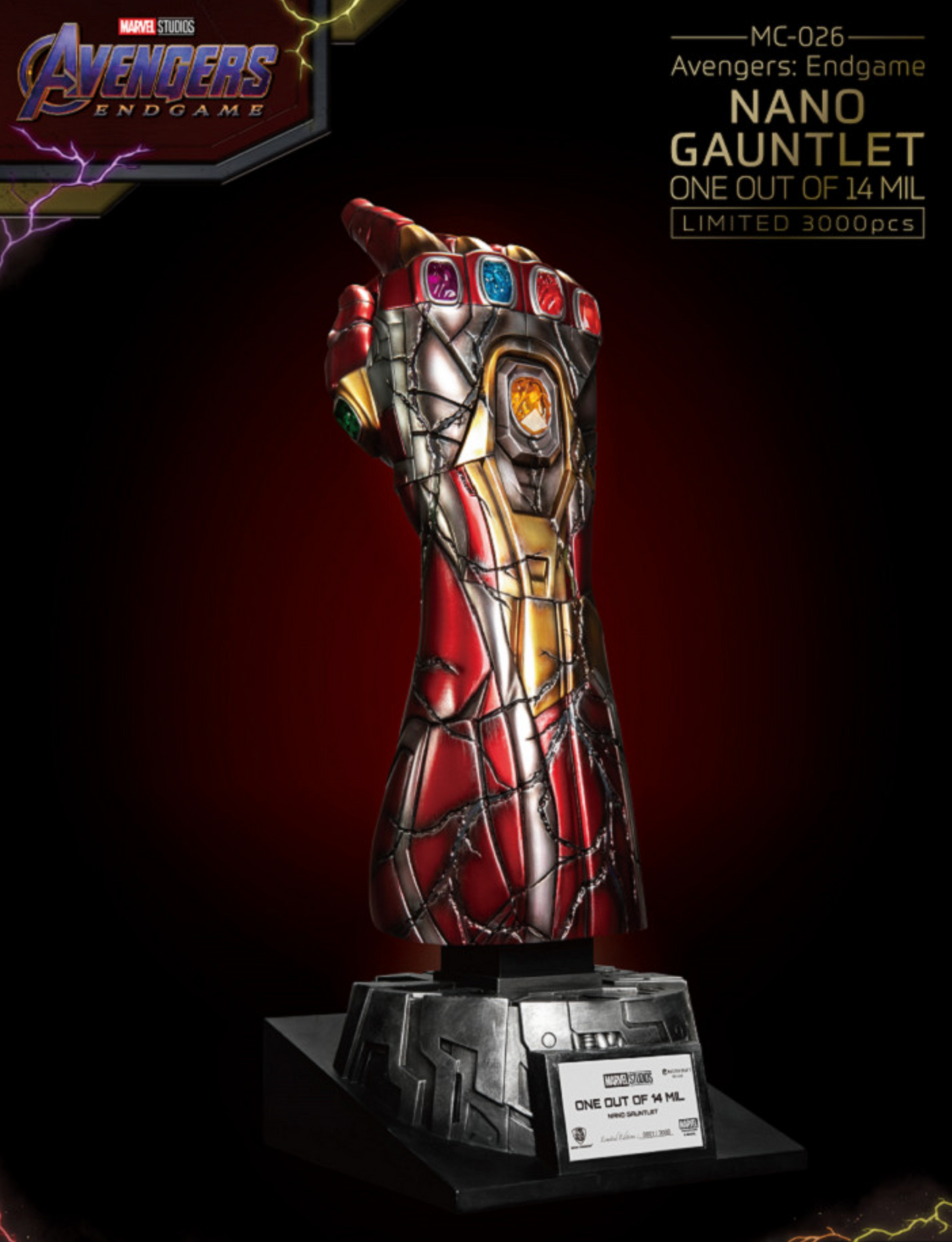 Avengers: Endgame Iron Man Ultra Craftsman Series Nano Gloves Gauntlet Table Top Statue - LM Treasures 